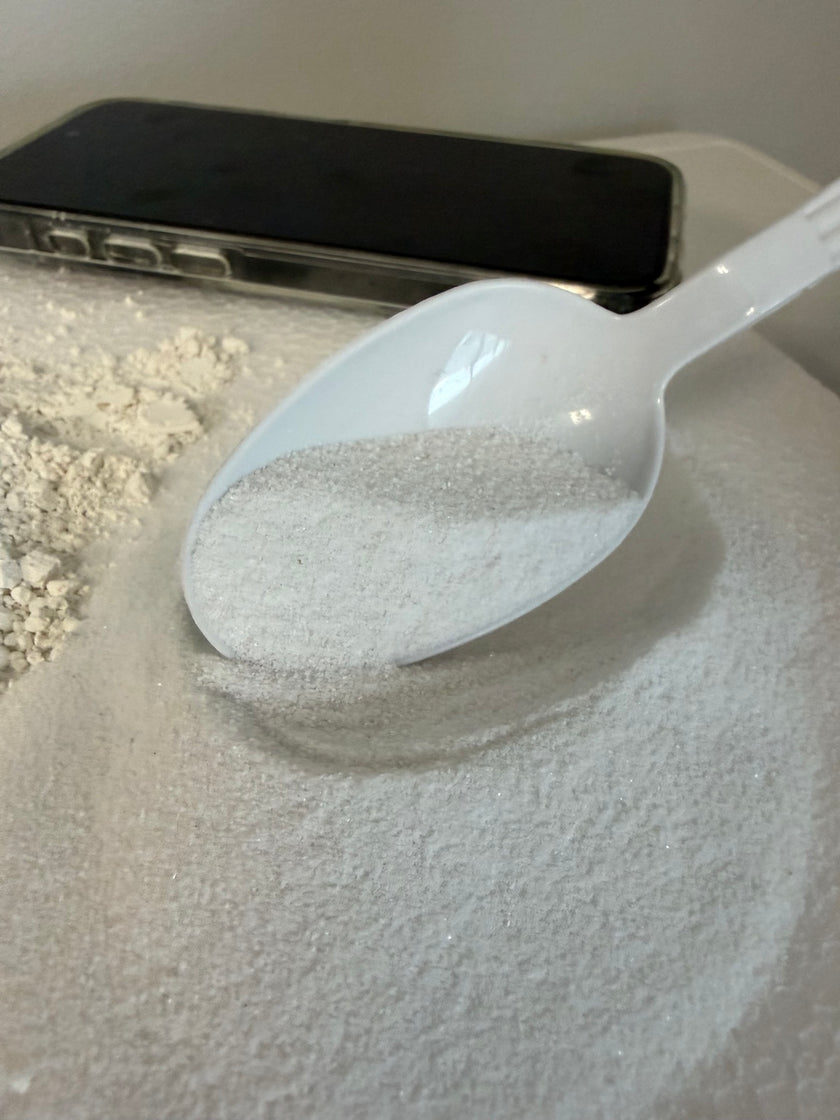Cadoro Marble Powder Additive Extra Fine marble powder in spoon