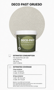 Microestil Deco Past Grueso product with estimated one-coat and two-coat coverage by container size